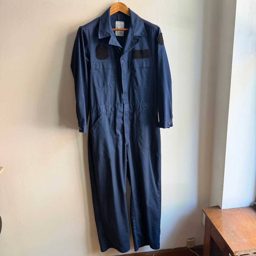 Military‎ Issue Utility Coverall Mechanic Flight Suit Navy Blue Medium Good